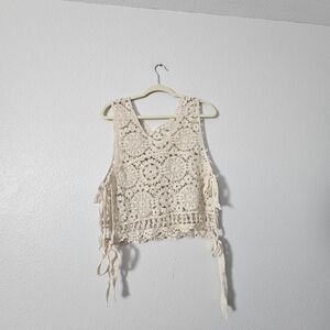 Womens La Miel Crochet Crop Top Sz S